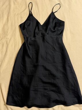 Abercrombie Black Satin Slip Mini dress